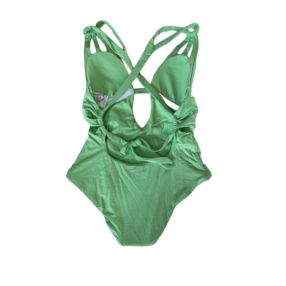 Becca Color Code Skylar Plunge One Piece Swim Green Size Small - Picture 5 of 7
